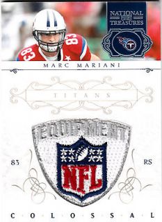   playoff national treasures marc mariani tennessee titans nfl shield