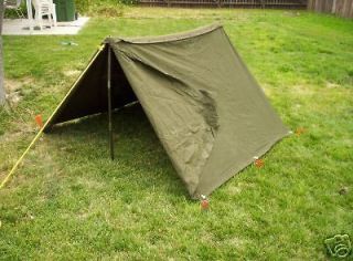   TENT SHELTER HALF, POLES, STAKES 2 PERSON SURVIVAL BUG OUT BAG