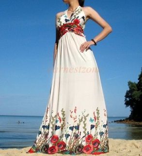   Party Beach Sundress Vtg Wedding Bridesmaid Maxi Long Dress M US 6 8