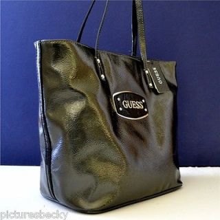 guess pewter black tote nala handbag purse bag one day