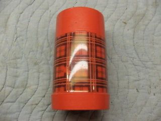 vintage aladdin pint thermos wide mouth plaid glass filler plastic hot 