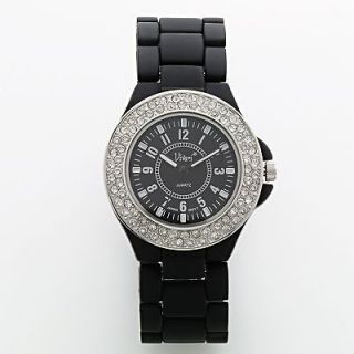 vivani silver tone simulated crystal watch k2050 