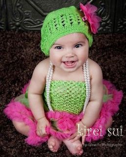 Baby Girls Lime Green Crochet Tube Top for Pettiskirt Tutu 1 3 Yrs 