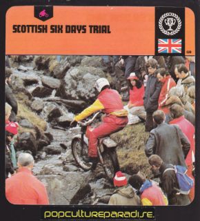 scottish six day trials motorcycle racing picture card from canada