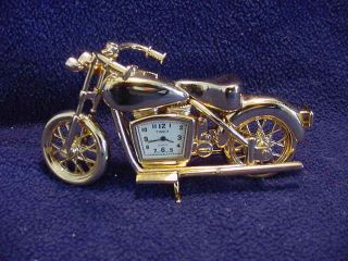 timex motorcycle desk clock in collectible box 