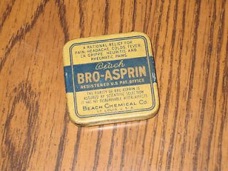   BEACH BRO   ASPRIN BEACH CHEMICAL CO TIN ST. LOUIS USA Medicine box