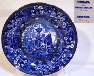 Wedgwood Ferrara Silver Trimmed Plates Hard to Find Cobalt Blue 