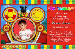 00003 Mickey Toodles Mouse Personalized Custom Made Invitation You 