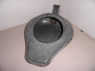 Vintage~Grey Graniteware Bed Pan and Urinal Pot~18.5 x 12.5 x 4 