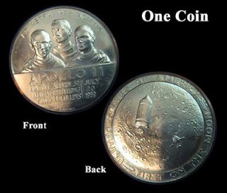 Apollo 11 Coin/Medal/Tok​en NASA 1969 First Man Moon XI Armstrong 