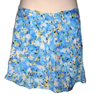 nwt lapis girl blue flower floral pleated skirt sz l
