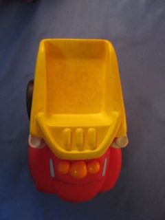 little Tonka toy red & yellow dump truck, chuck & Friends 5 in X 4 in 