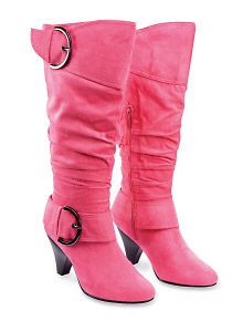 New Womens Knee High Boots Buckle Strap Slouch Suede Fashion Shoes 