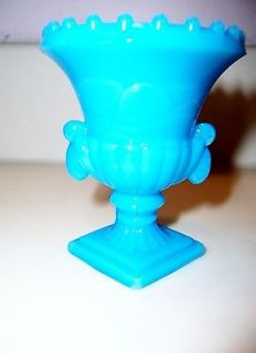 blue slag glass nyc vogue merc co urn toothpick holder