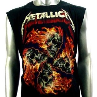 Sz L Metallica Sleeveless T Shirt Tank Top Biker Men Heavy Metal Rock 