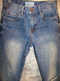   Driggs mens boys 27/28 slim bootcut blue jeans skinny worn torn