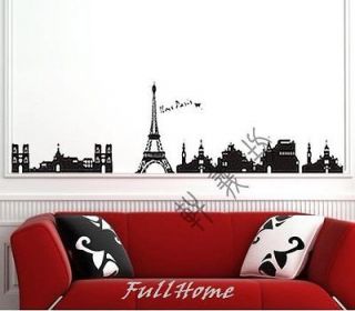PARIS city EIFFEL TOWER wall room DECOR Decals Removable Vinyl WINDOW 