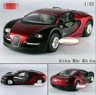 New Wine Red Bugatti Veyron 132 Diecast Model Car Toy For Gift