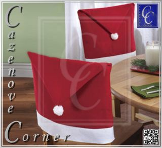   Hat dining Chair covers. Santa Hat Table decor. Christmas Party