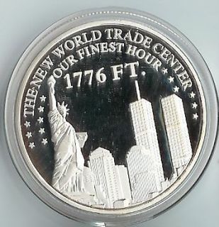 THE NEW WTC FREEDOM TOWER SILVER COMMEMORATIVE MEDALLION HTF