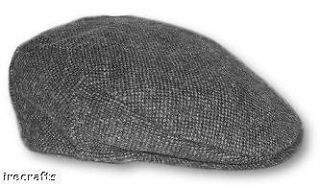 Traditional Irish Grey Tweed Wool Flat Cap Hat Ireland sz XXL v