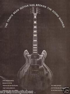1975 travis bean tb 1000 artist guitar print ad time