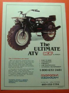1986 THE ULTIMATE 2X2 ATV BY ROKON Ad ArtNOTHING STOPS A ROKON Print