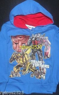 Transformers Sweatshirt Jacket Hoodie Size 4 5 XS Optimus Bumblebee 