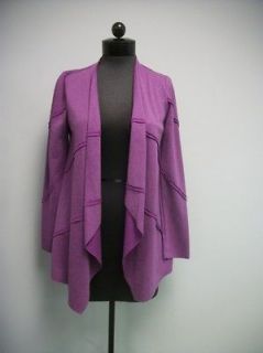People Like Frank purple knit jacket Size L Open Draped Front Violet