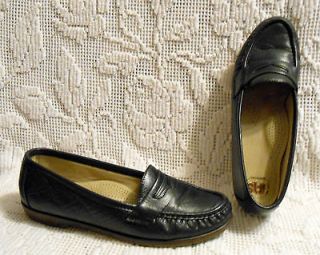 sas womens 7n classic penny loafer navy leather comfort more