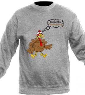 oh sh t it s thanksgiving turkey funny crewneck sweater