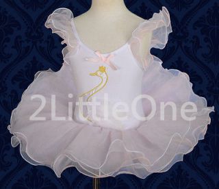 Girl White Pink Swan Ballet Tutu Dance Costume Fancy Party Dress Size 