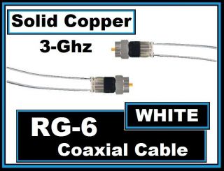   White)Coax​/Coaxial Satellite/Cabl​e TV/Antenna/D​ish Wire Cord
