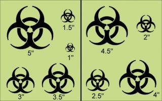 Primitive Shapes Stencil~Bio Hazard Symbol~Zombie Caution Biohazard 