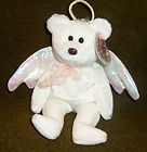 TY Beanie Babies HALO Bear Date of Birth Aug 31, 1998   white w/wings 