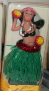 uli uli lady green coco nut hula girl dashboard hawaii