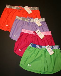 Under Armour Womens Play Up 3 Shorts 1228385 Orange Pink Purple 