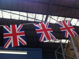 British Union Jack Uk Flag Cloth Bunting 30ft 10 Metre Diamond Jubilee 