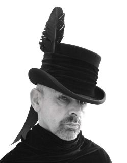   Black hat HARD Mr Raven Gothic Victorian steampunk rigid felt top hat