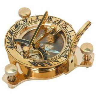 Nautical Sundial with Compass, Antique Style Solid Brass, Nautical 