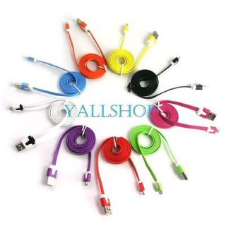 Color Flat Micro USB Data Cable Charging Cord for Galaxy S3 Note N7000 