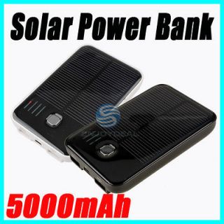 5000mAh 2 USB Port Solar Panel Power Bank Charger for Mobile Phone 