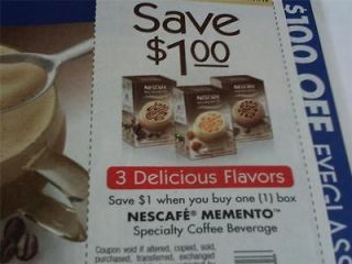 15 Coupons $1/1 box Nescafe Memento Specialty Coffee Beverage 3/31 