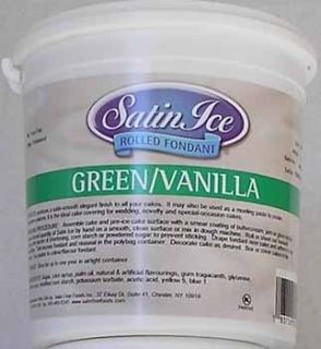 green fondant vanilla 2 lbs satin ice rolled fondant green