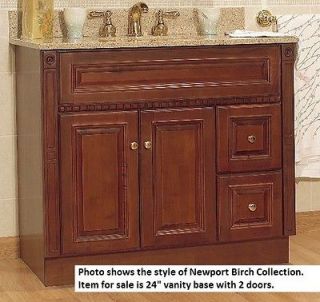 JSI Newport Birch Bathroom Vanity Base Solid Wood Frame 2 Doors 24W 