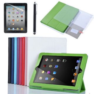 The New iPad 3rd 2 Smart Cover Slim PU Leather Case Wake Sleep Stand 