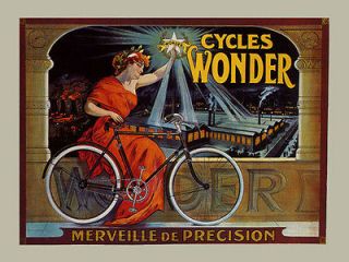   Girl Bicycle Bike Cycles Wonder French Vintage Poster Repro FREE SH