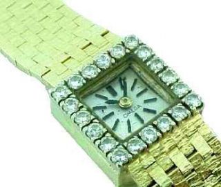 vintage unique 14k gold diamond ladies omega watch time left