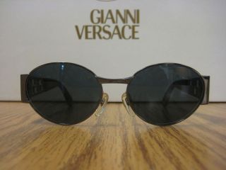 vintage versace sunglasses mod s38 gun metal greek key