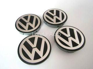 VW Aluminium Wheel Center Caps 4pcs 60mm ALLOY Rims POLO GOLF PASSAT 